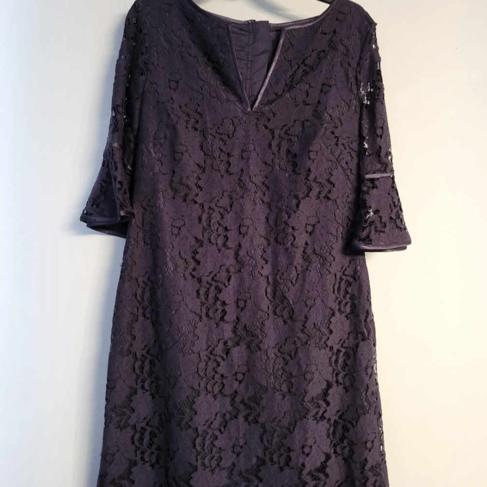 Adrianna Papell navy blue lace dress